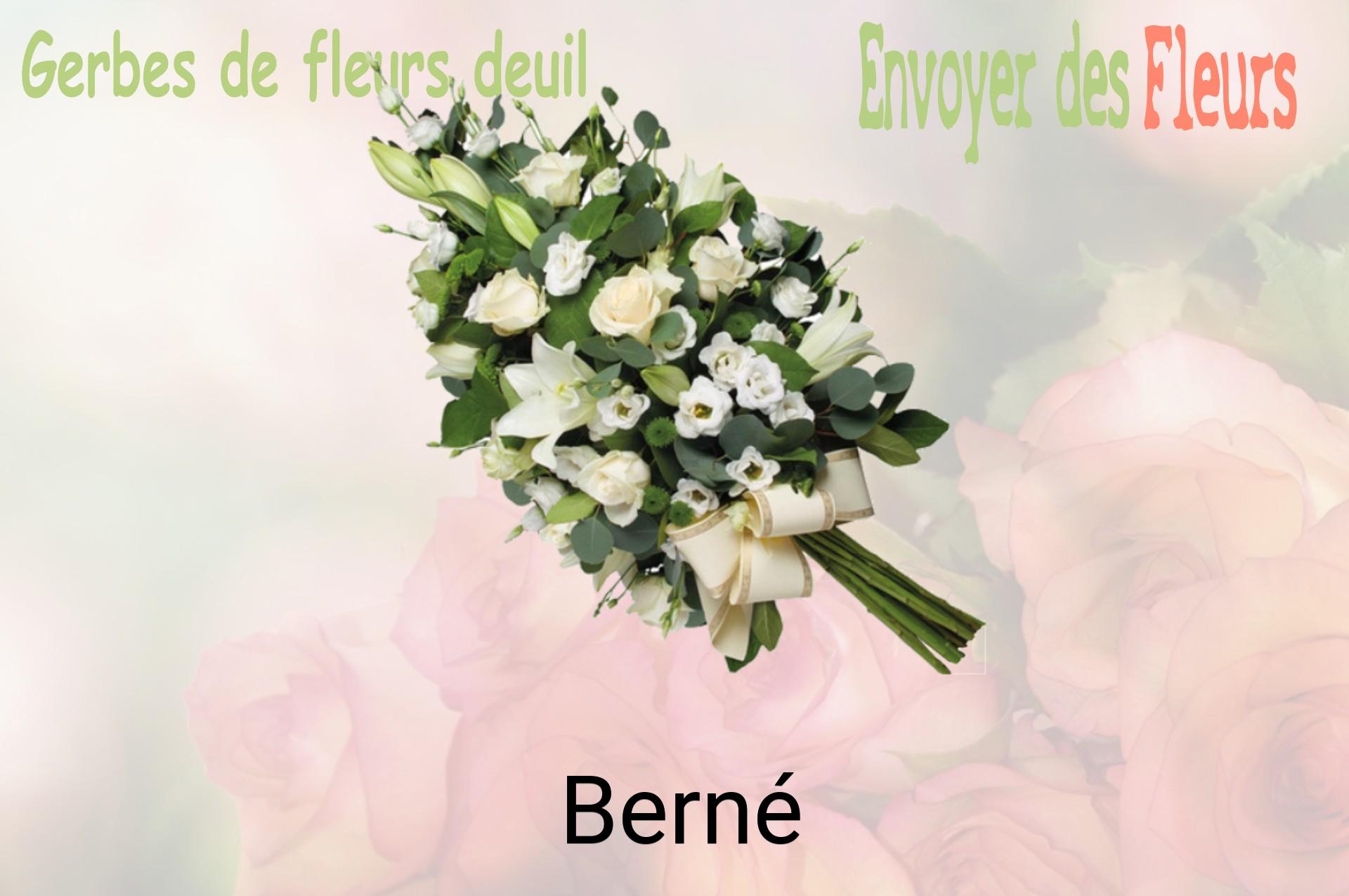 Gerbe de fleurs de deuil livrée à Berné